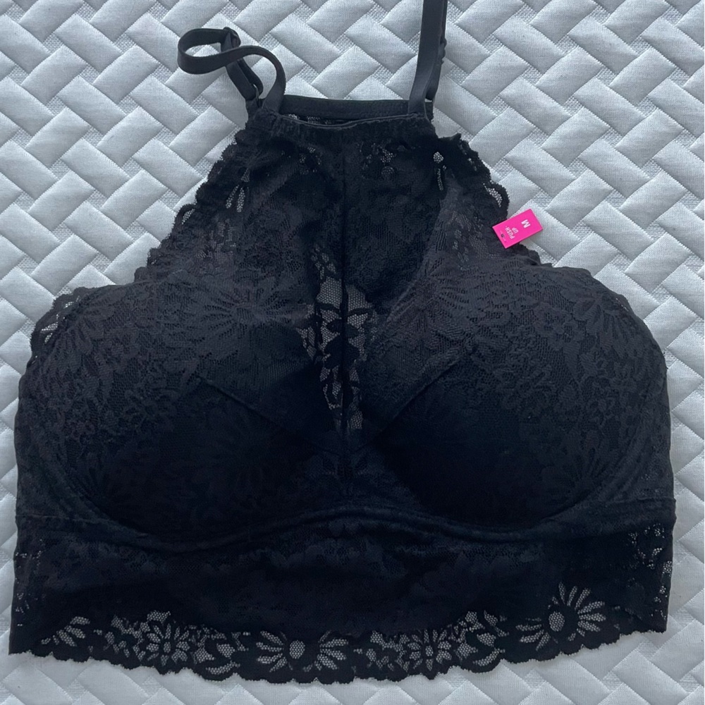 PINK Black Lace Push-Up Bra